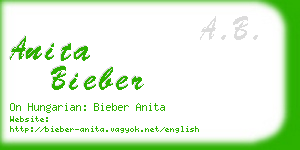 anita bieber business card